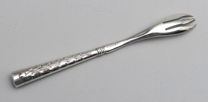 Tiffany Sterling Silver Pickle or Melon Fork - Greek Handle, Rare Pattern
